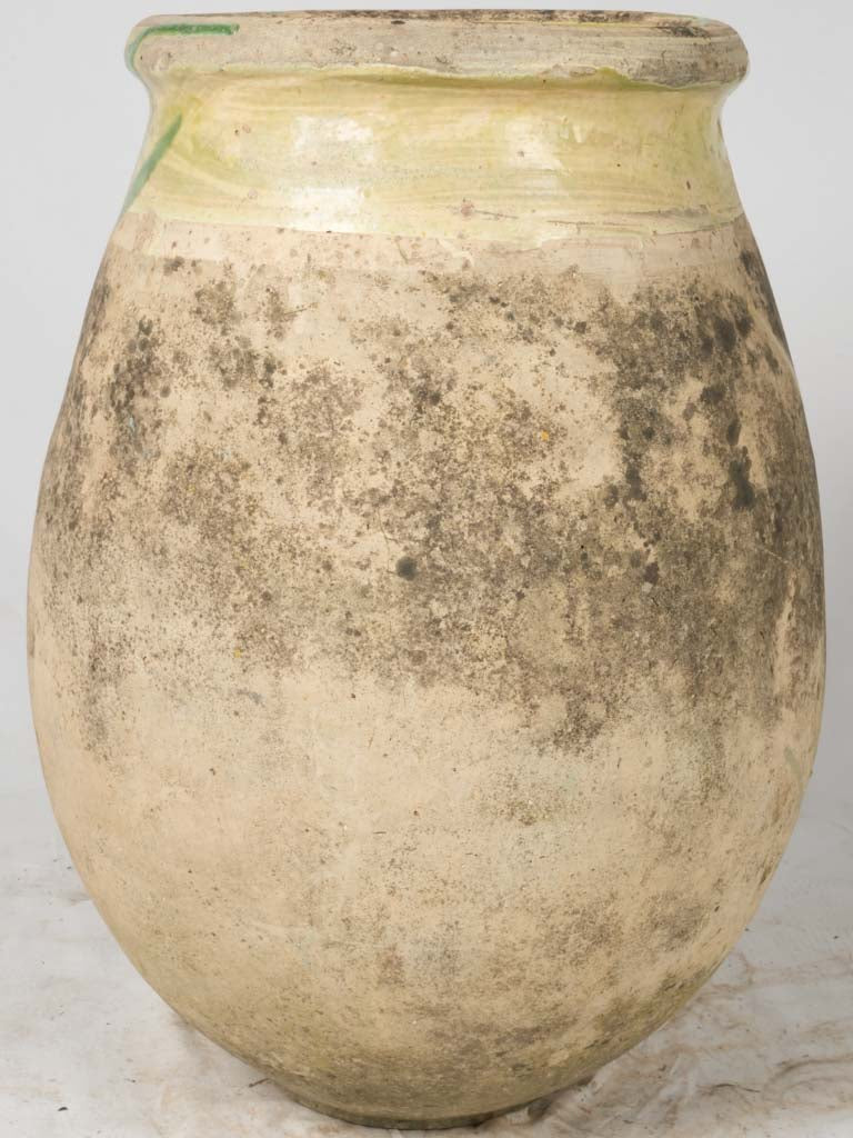 Aged glazed yellow French Biot jar