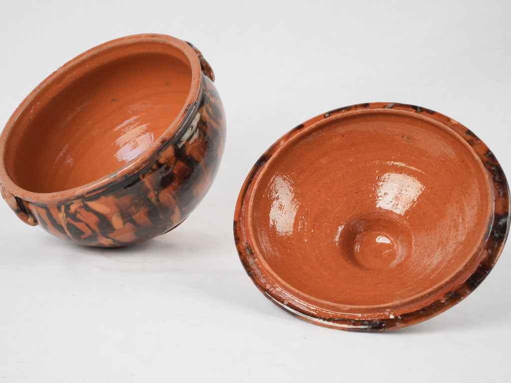 Earthy-toned glazed terracotta tureen