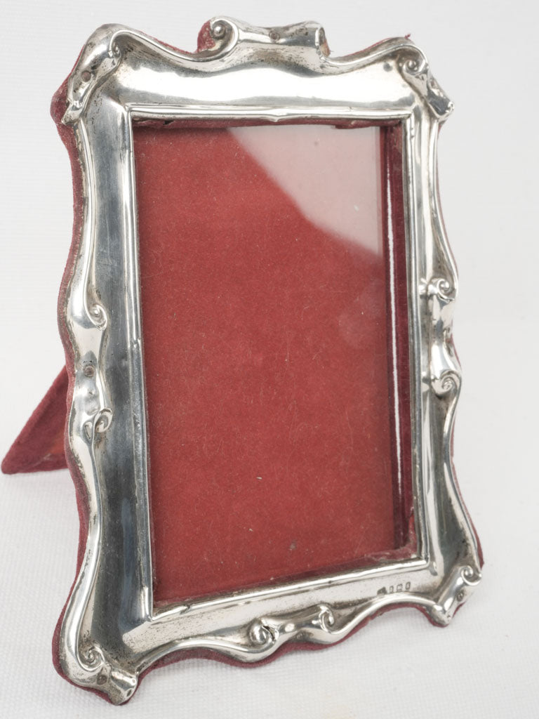 Early 20th-Century Silver Photo Frame w/ pretty Scrollwork