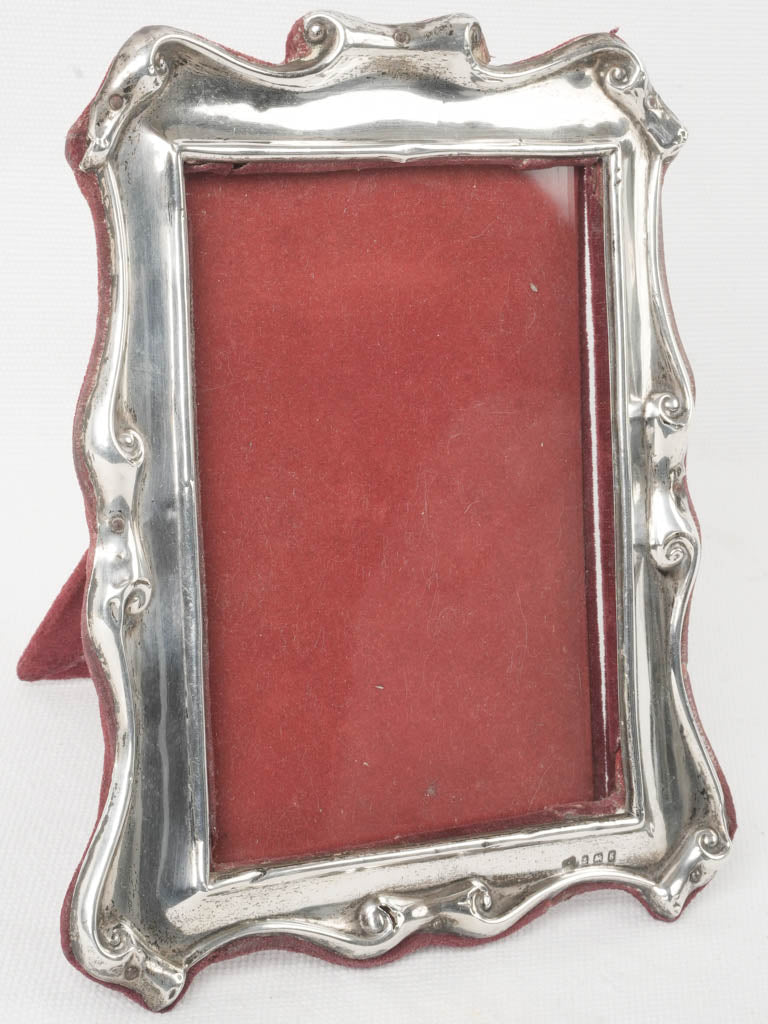 Early 20th-Century Silver Photo Frame w/ pretty Scrollwork