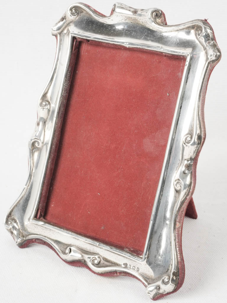 Early 20th-Century Silver Photo Frame w/ pretty Scrollwork