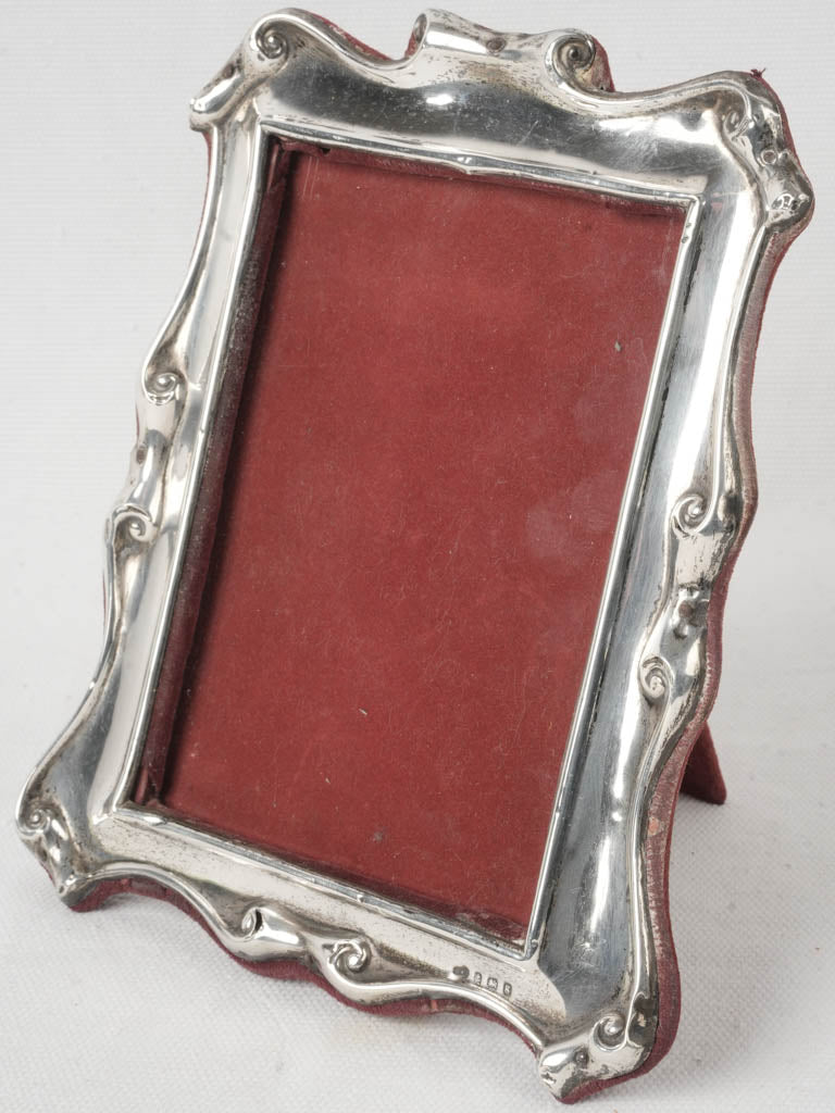 Early 20th-Century Silver Photo Frame w/ pretty Scrollwork