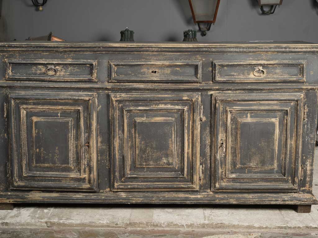 Exquisite, distressed enfilade sideboard