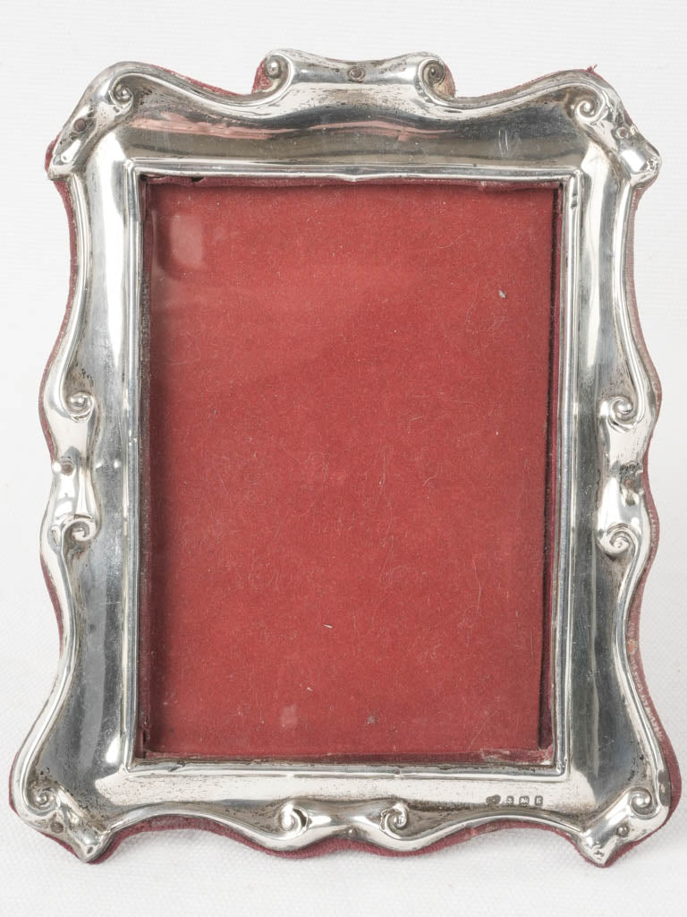 Early 20th-Century Silver Photo Frame w/ pretty Scrollwork