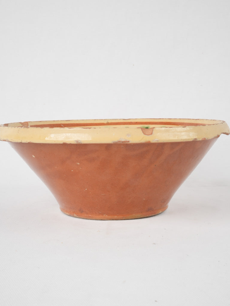 Lovely yellow-interior ceramic fruit bowl