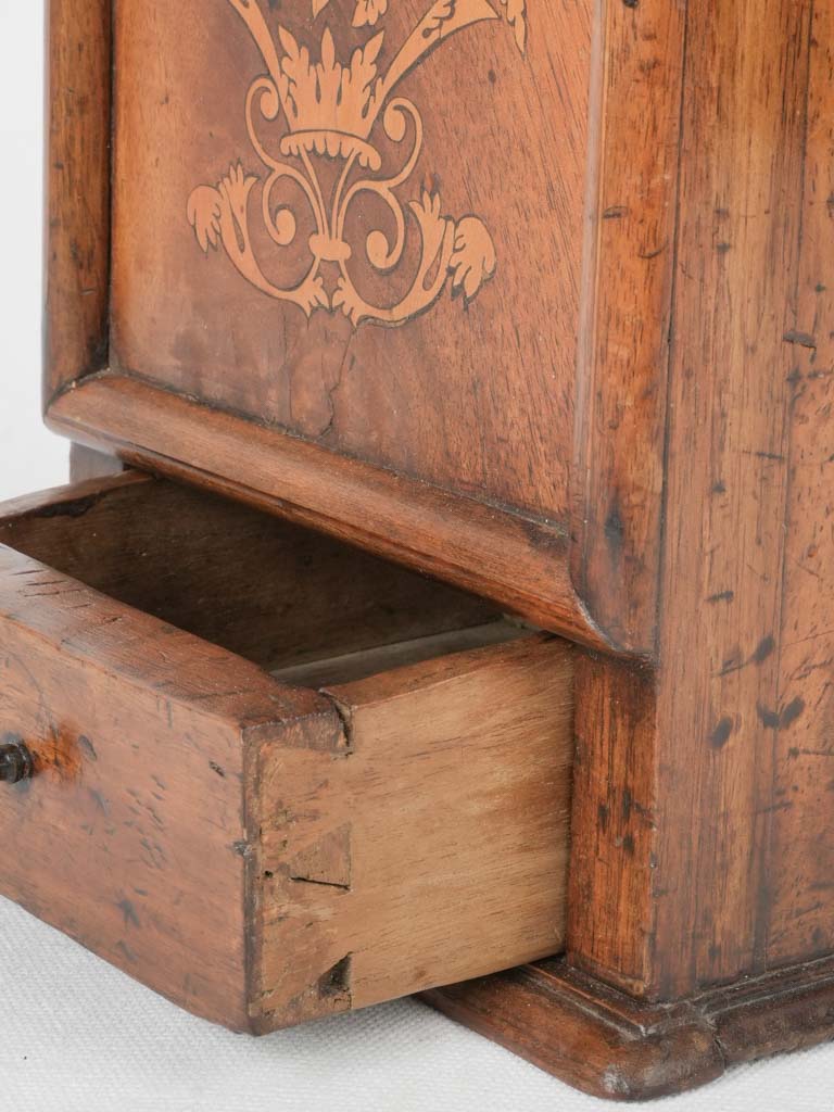 Old French marquetry salt cellar box