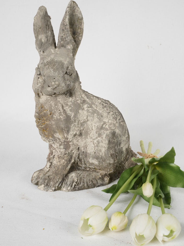 Aged, Weathered, Vintage, French, Concrete, Rabbit, Sculpture