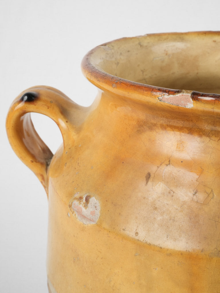 Traditional French pottery, yellow glazing