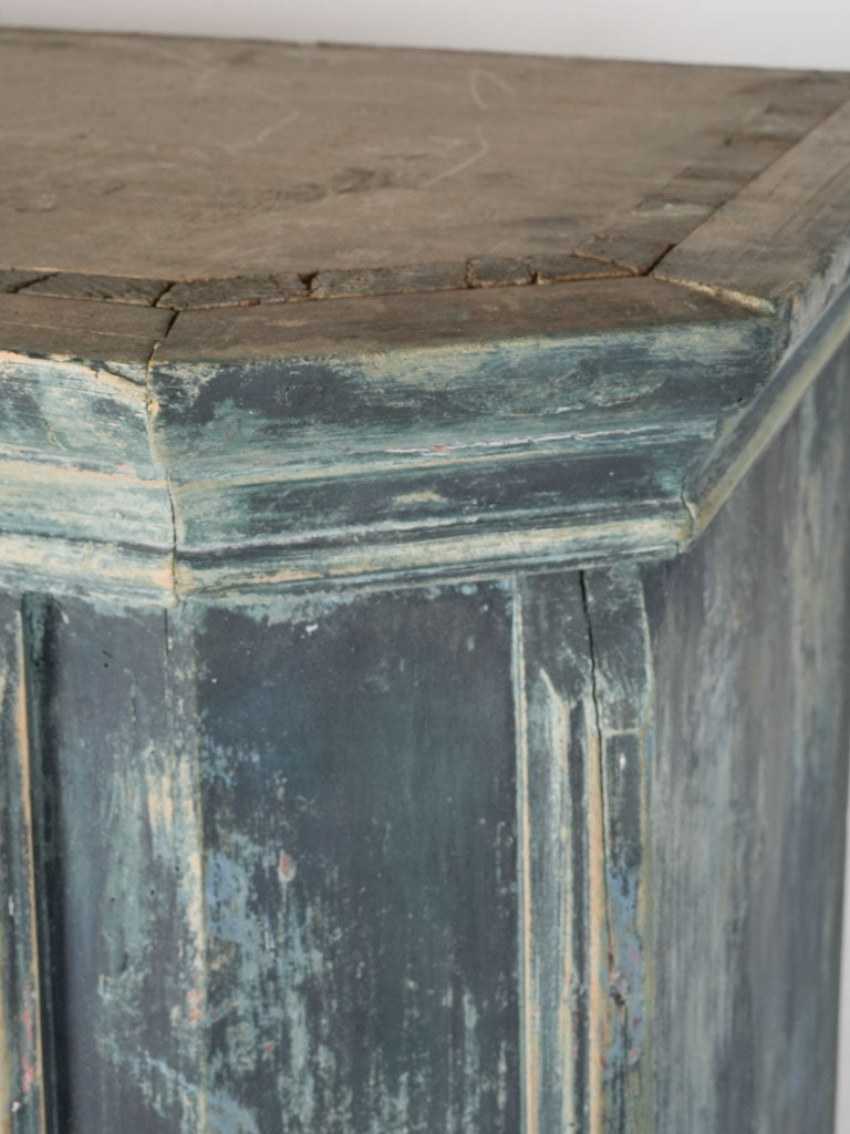 Aged distressed blue armoire