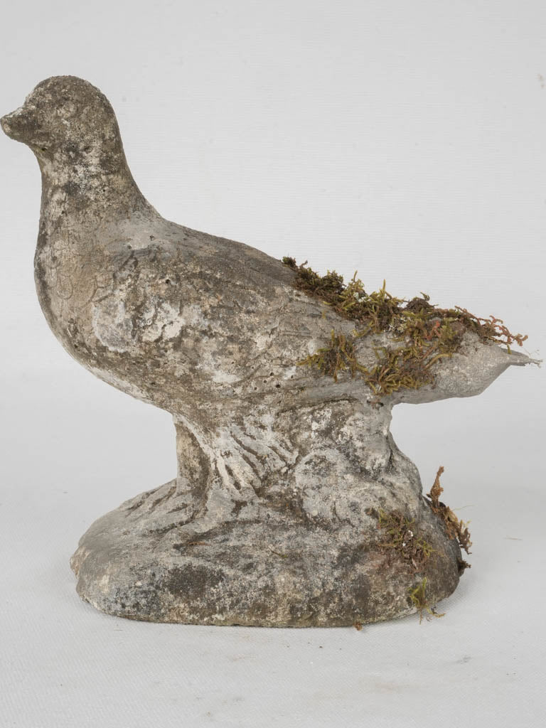 Charming antique concrete bird statue