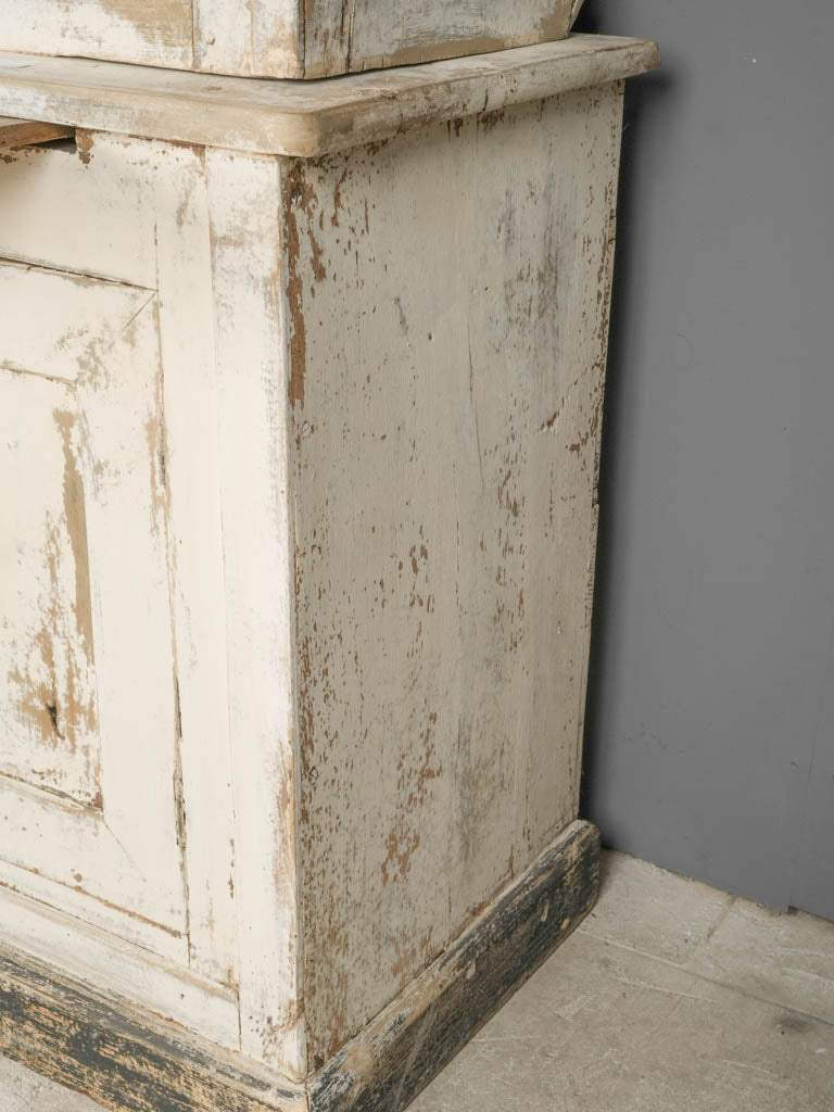 Authentic, distressed French wooden vitrine