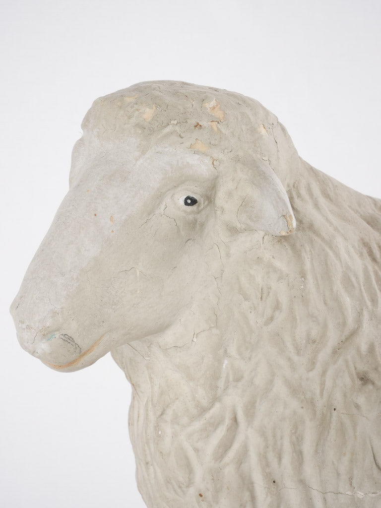 Antique Sheep Sculpture on Wood - 15