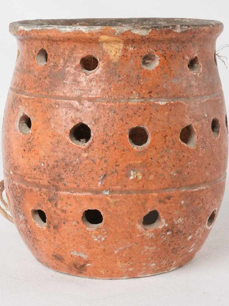 RESERVED CS 19th century chestnut roasting pot - perforated 6"