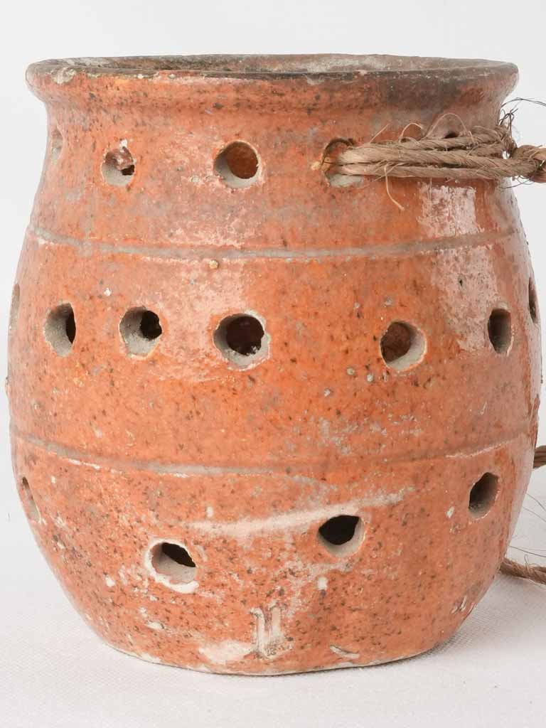 RESERVED CS 19th century chestnut roasting pot - perforated 6"