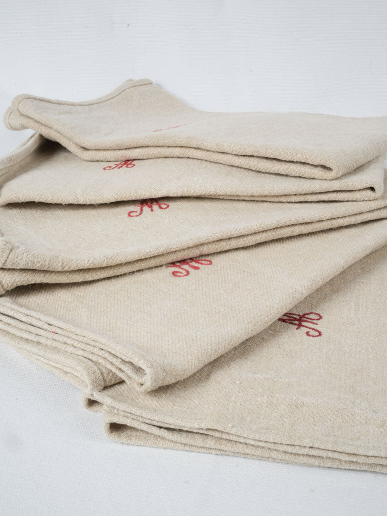 Authentic, French monogram kitchen towels