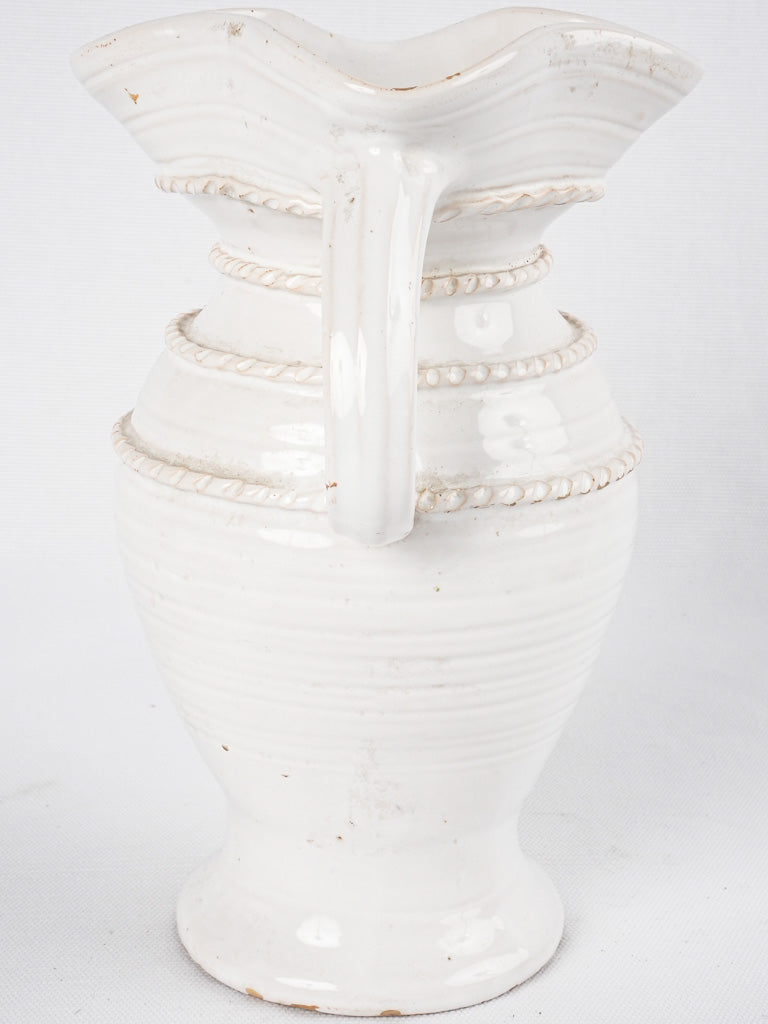 Handcrafted relief-decorated Malicorne potter's vase