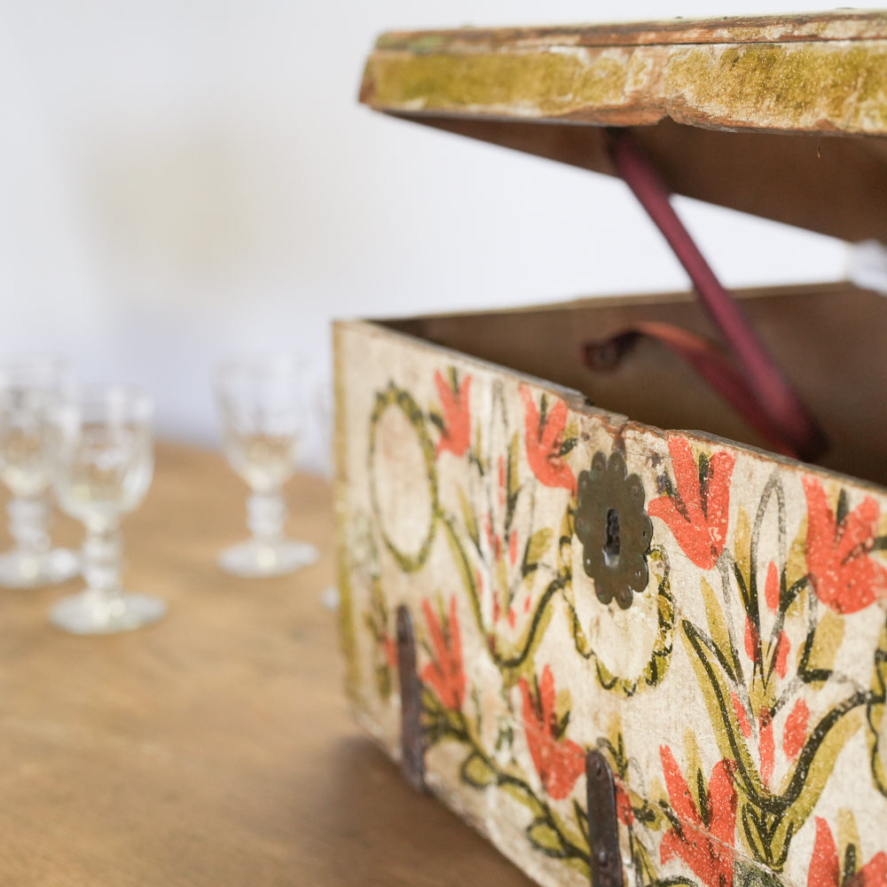 18th-Century French Marriage Chest w/ Floral Motifs