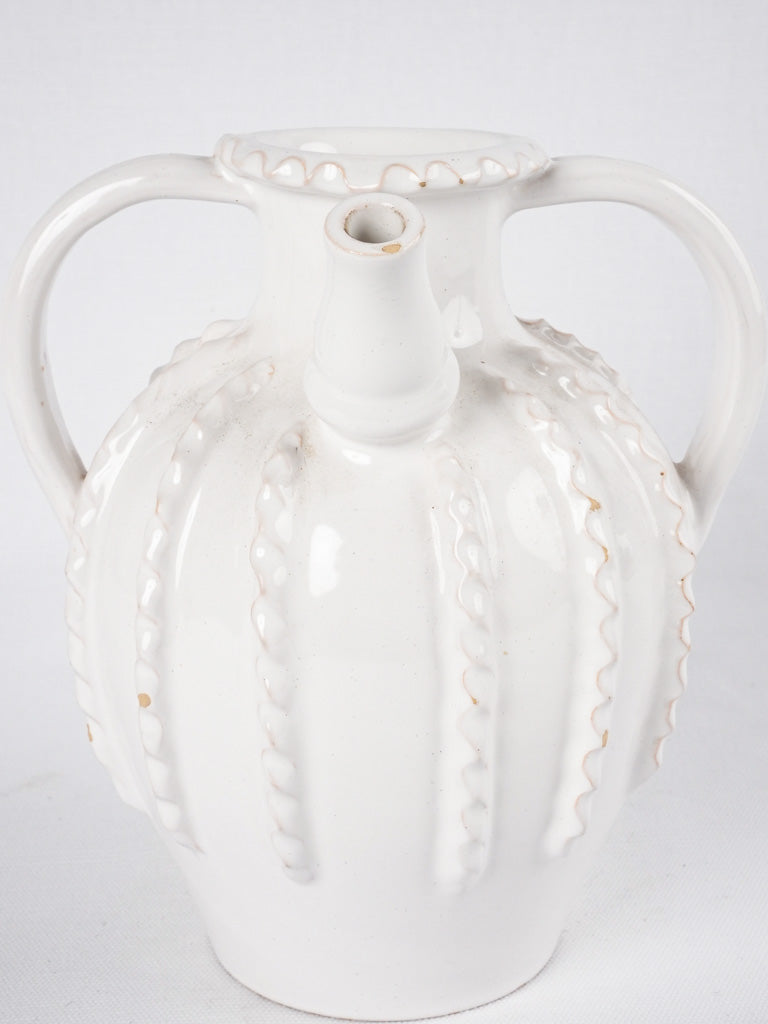 ÉMILE TESSIER pitcher w/ vertical ribbed decoration - 9"