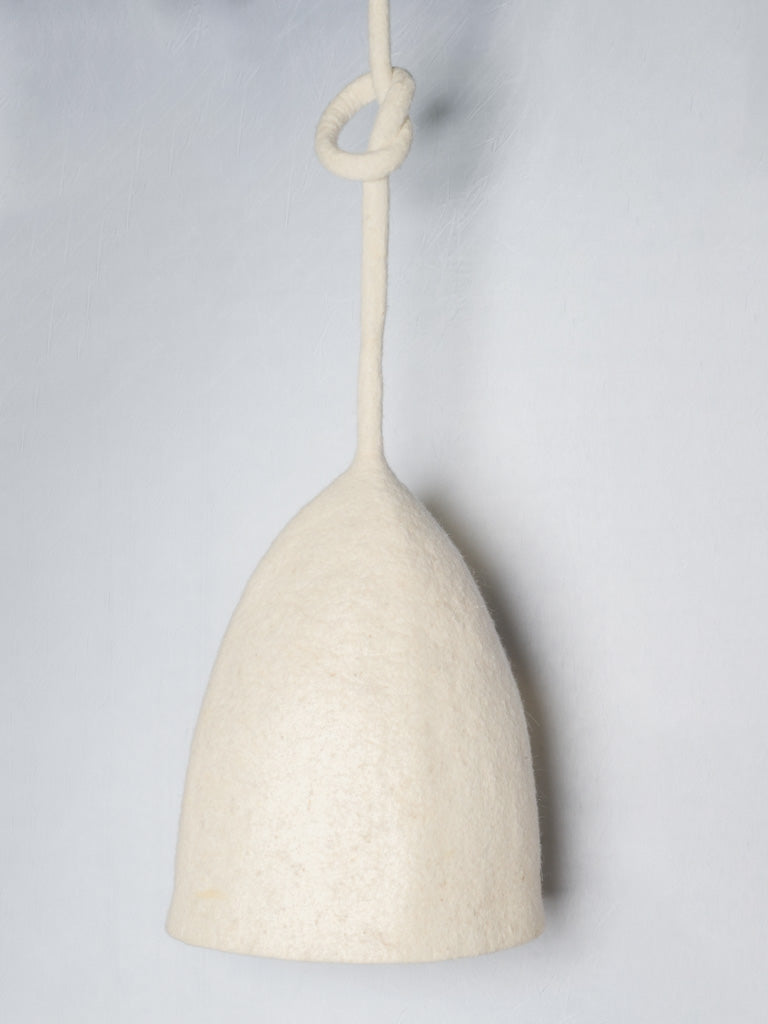 Vintage French cream felt cloche pendant