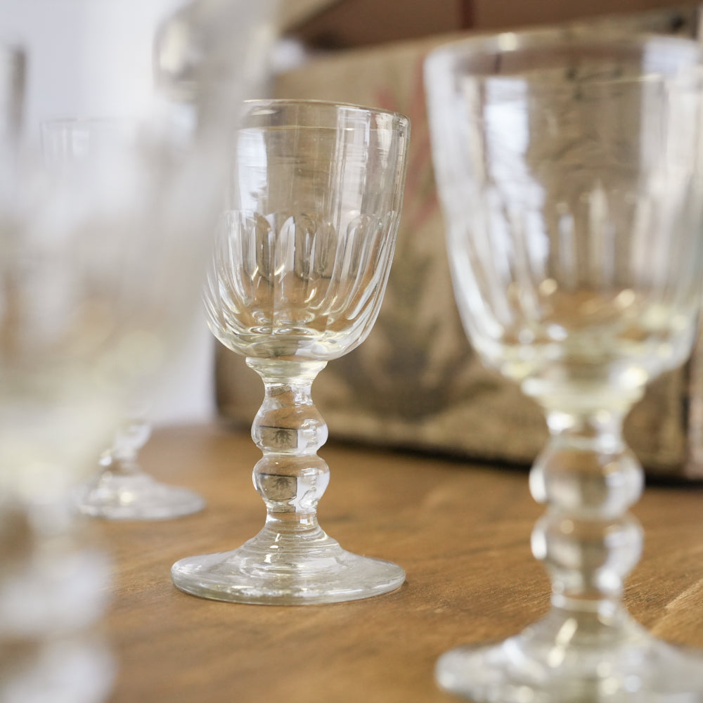 Set of 6 antique French wine glasses