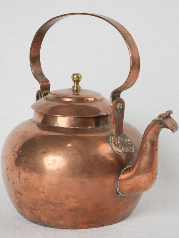 Rustic 19th-century French copper kettle