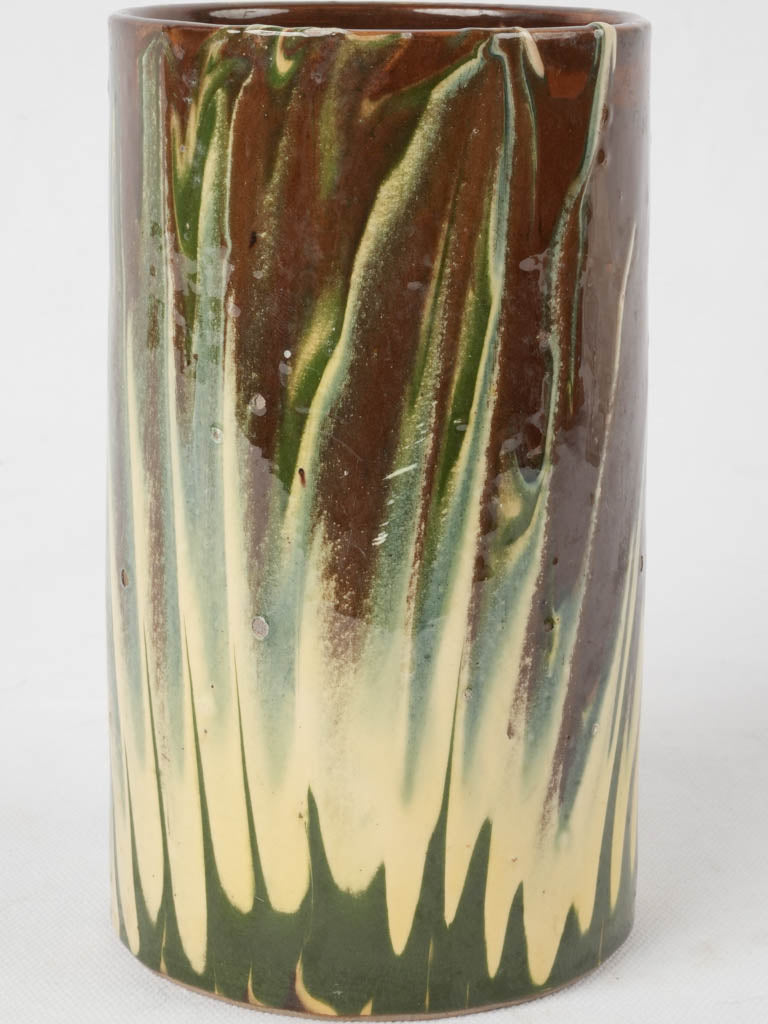 Mid-century over-brown glazed pottery