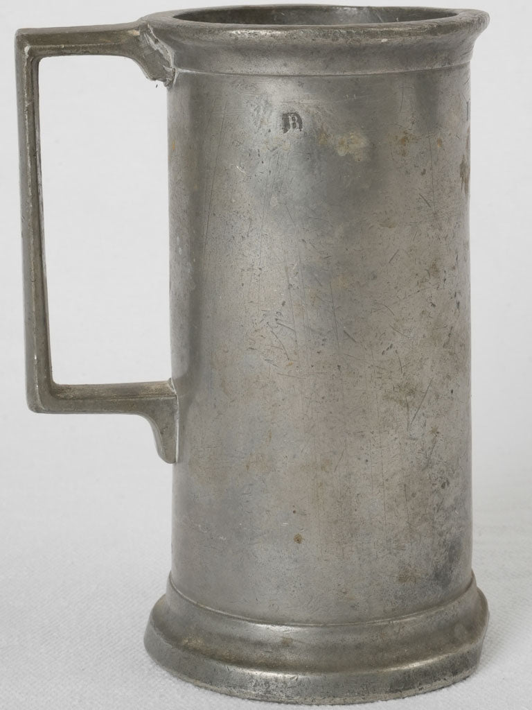 Vintage French pewter half-liter vessel