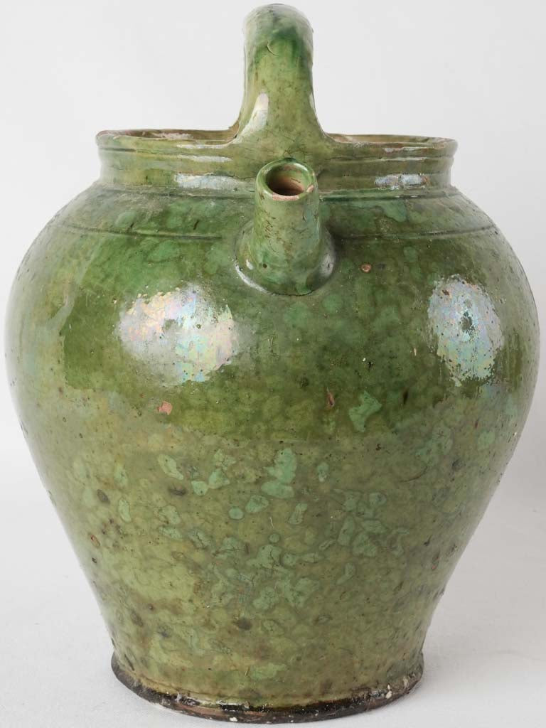 Historical terracotta cruche with lid