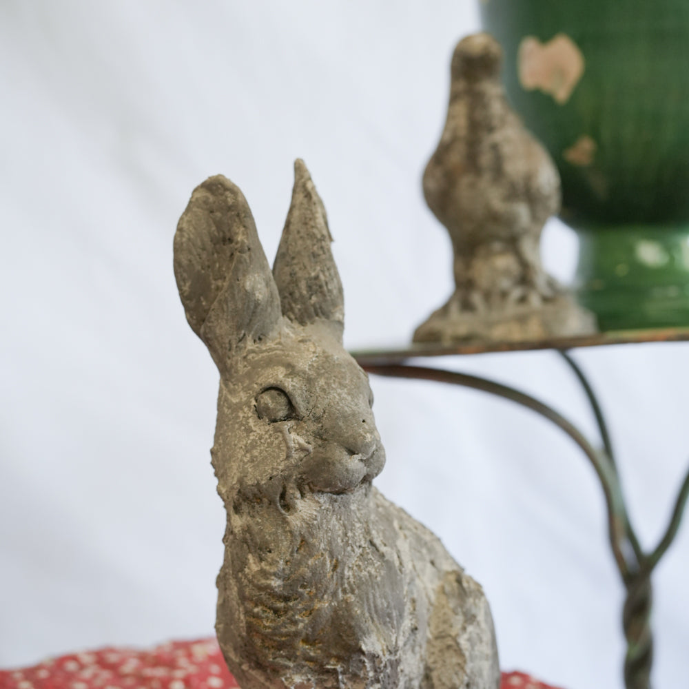 Outdoor, Vintage, French, Concrete, Rabbit, Sculpture