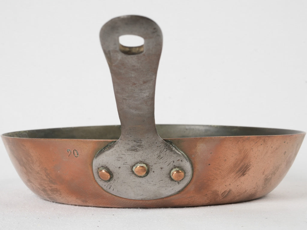 Aged French copper sauté pan