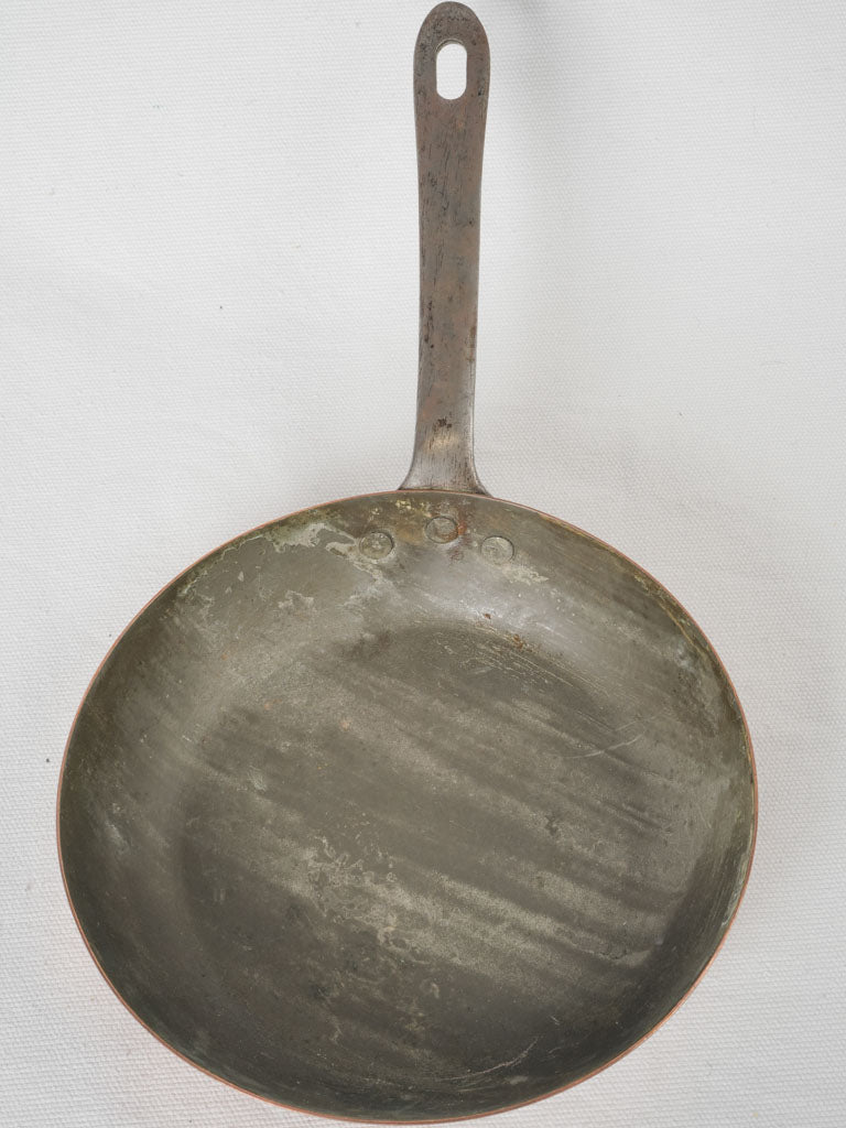 Antique copper cookware sauté pan