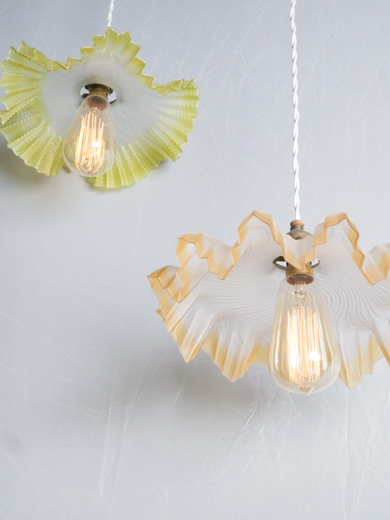 Elegant citron-colored 1930s glass light