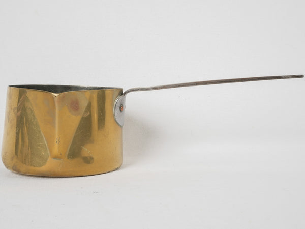 Vintage yellow iron handle saucepan