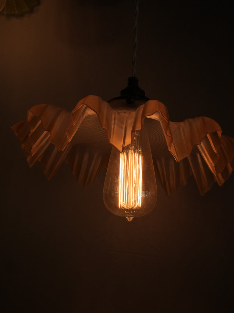 Unique pressed glass French pendant light