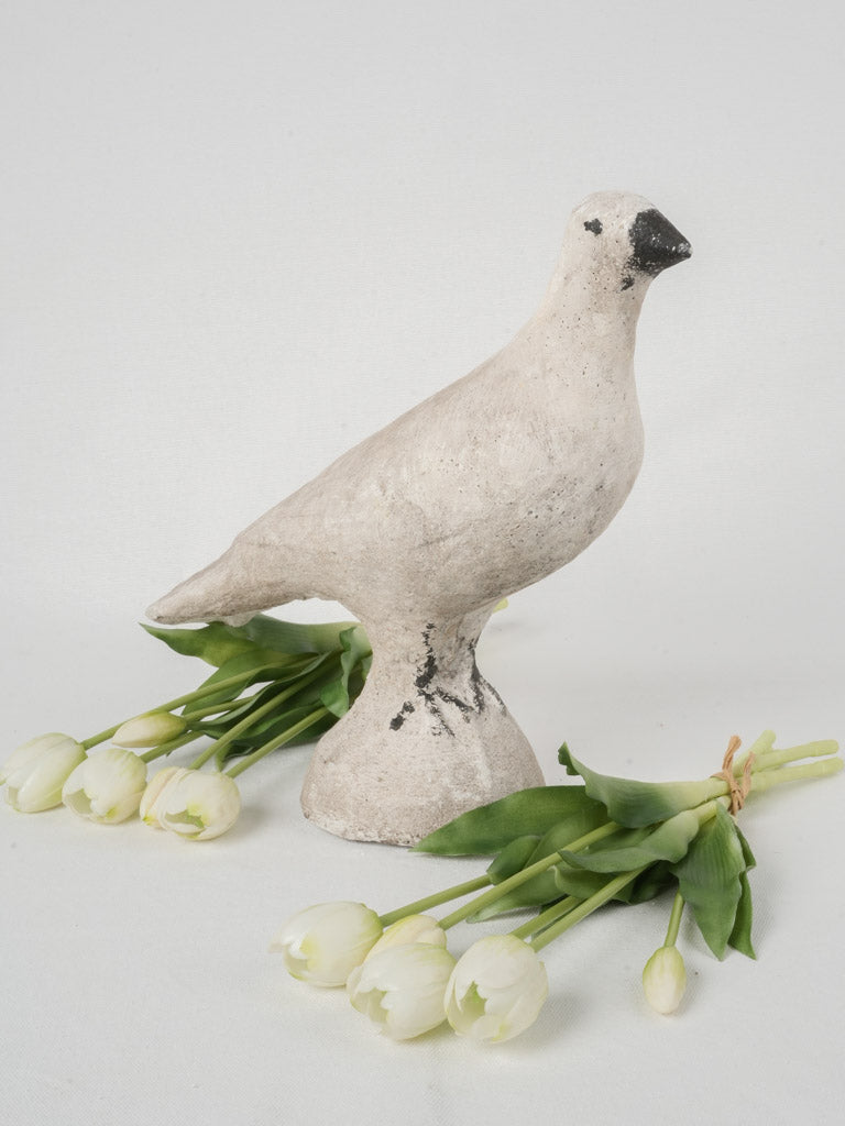 Vintage French Cement Dove Garden Sculpture