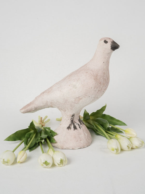 1950s French Garden Cement Dove Sculpture 13"