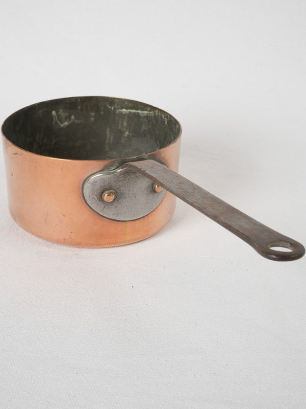 Petite 19th-century French copper saucepan