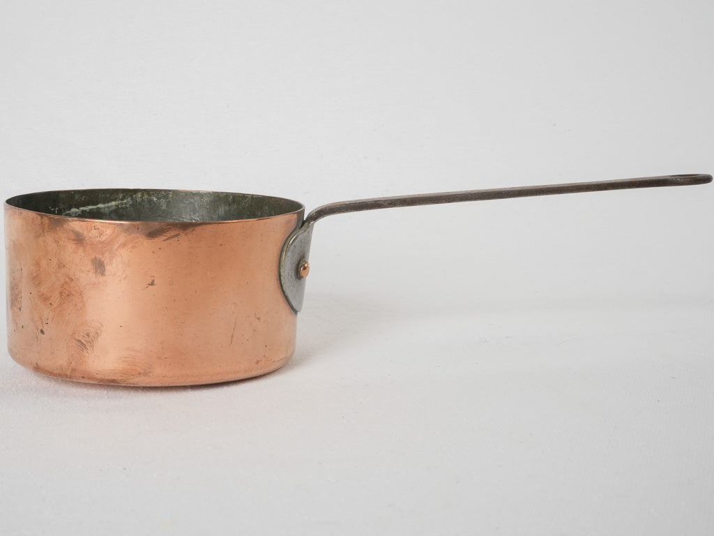 Rustic 19th-century copper saucepan