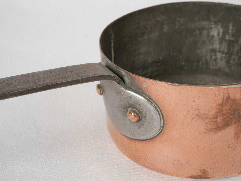 Charming antique copper saucepan