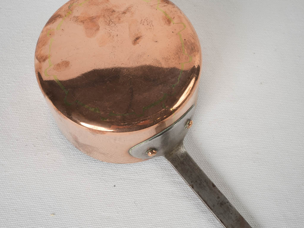 Delicate vintage French copper saucepan