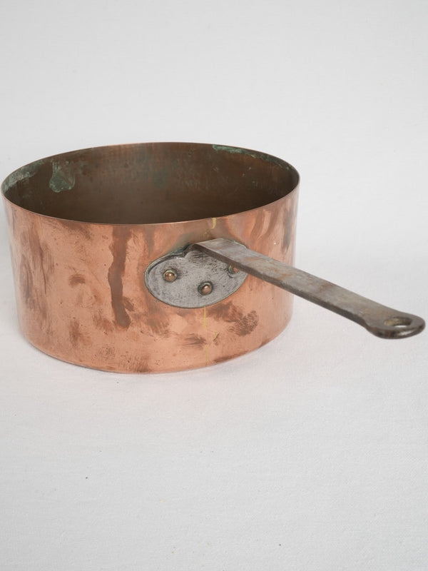 Antique French copper saucepan with handle