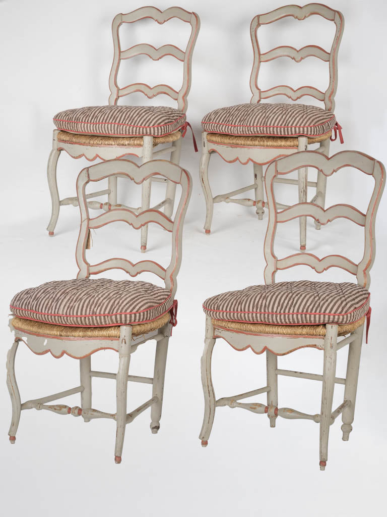 Antique Provençal ladderback dining chairs