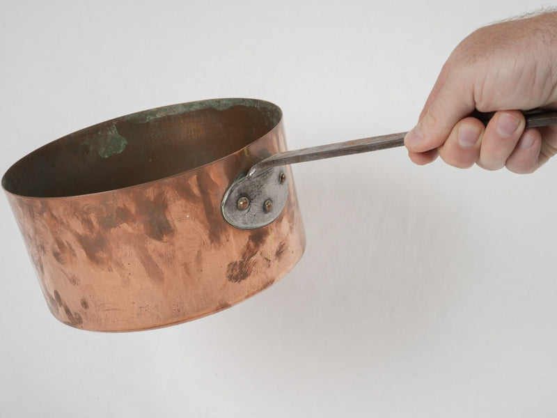 Artisan-made vintage copper cooking pan