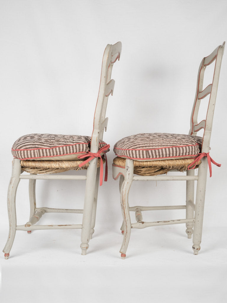 Aged Provençal ladderback dining chairs