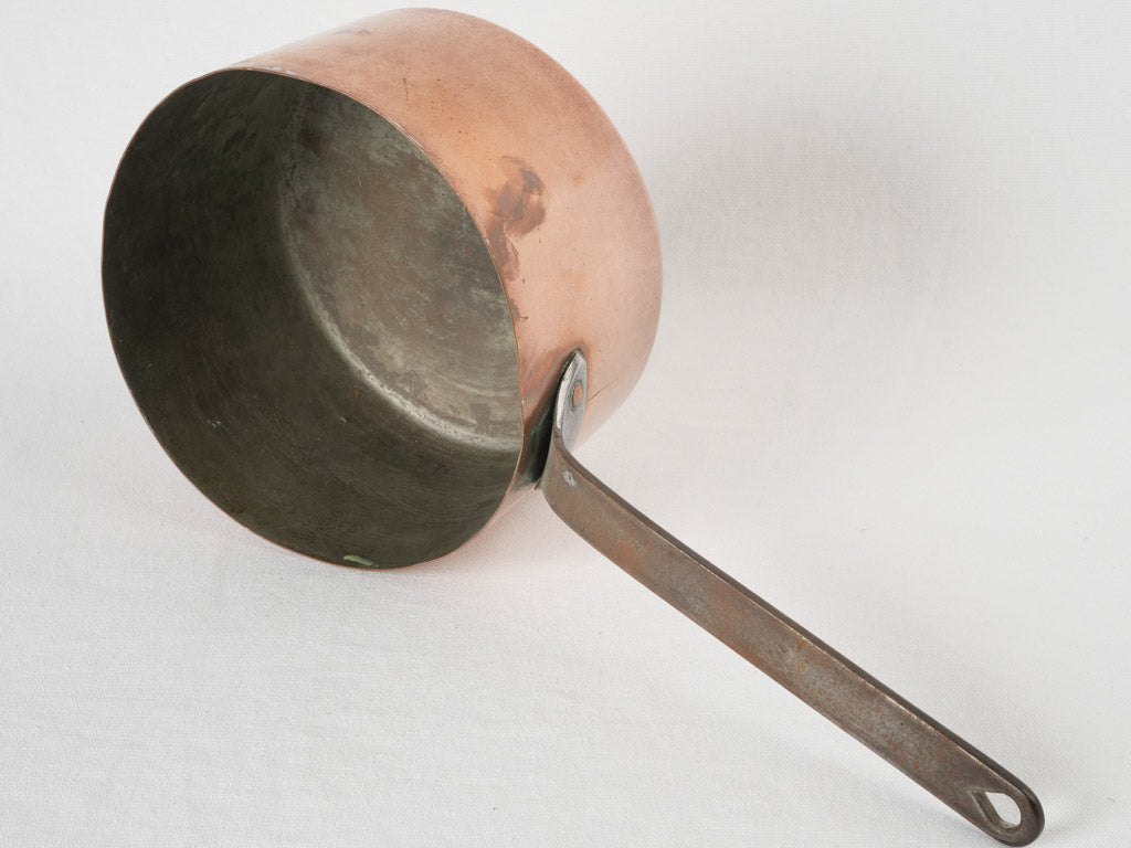 Traditional 19th-century French copper cooking saucepan