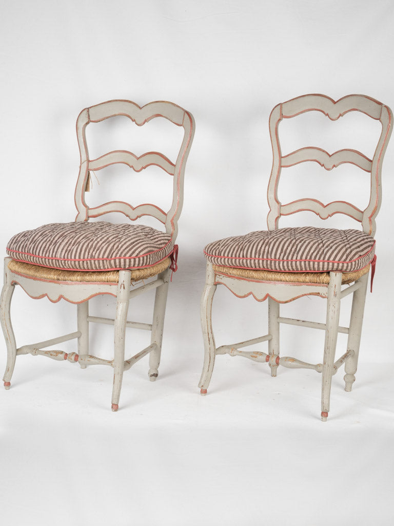 Classic beechwood straw-seated chairs