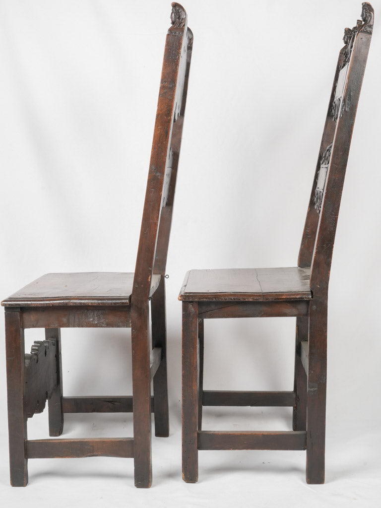 Historical, elegant Italian corridor chairs