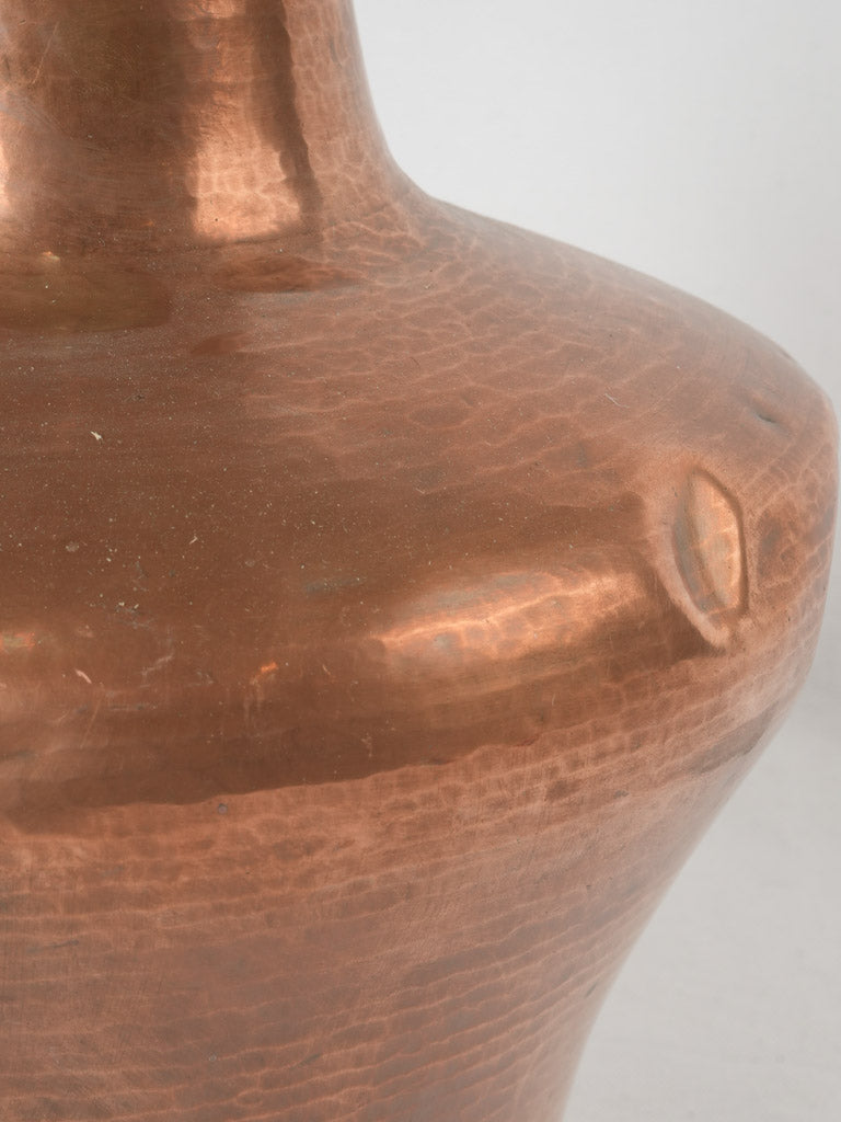 Weathered amphora-shaped 18th-century copper kettle