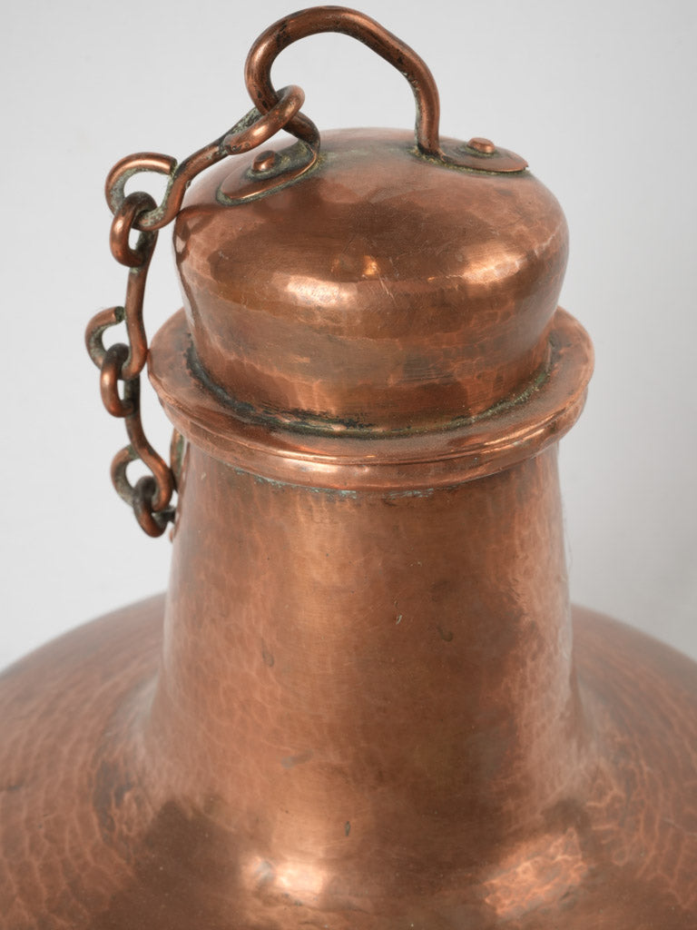 Vintage hammered copper cauquemar kettle