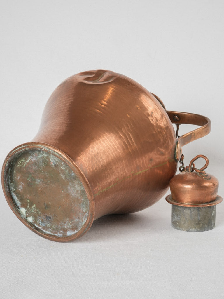 Distressed amphora-style 18th-century copper cauquemar